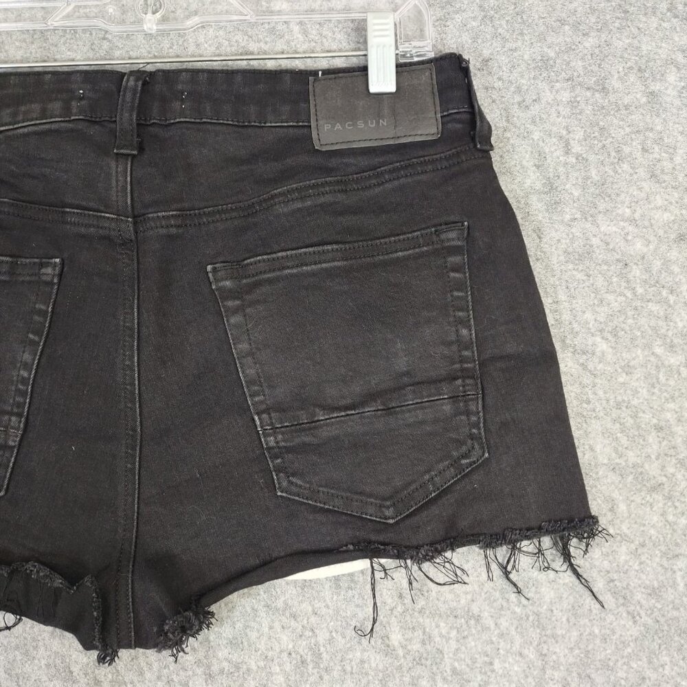 Pacsun Shorts Womens Sz 10 Black Cut-off 2" Inseam Summer Faded High Rise Grunge - Picture 14 of 16